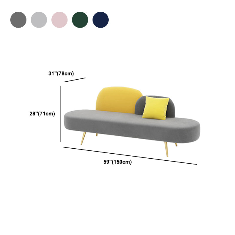 Velvet Contemporary Armless Sofa 30.70" Wide Standard Sofa for Living Room