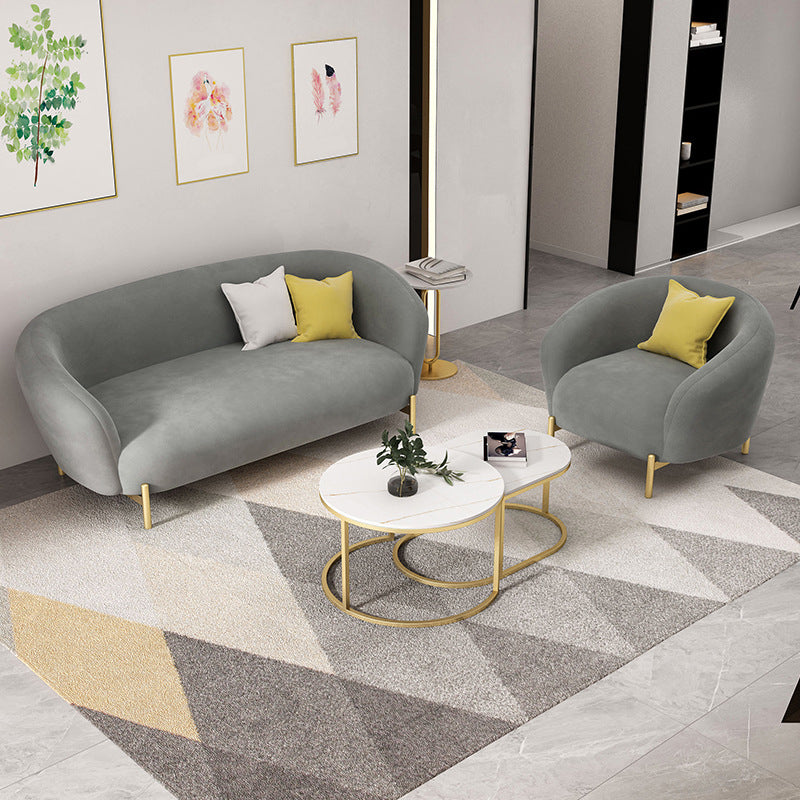 Contemporary Velvet Sofa Flared Arm Standard Sofa for Living Room