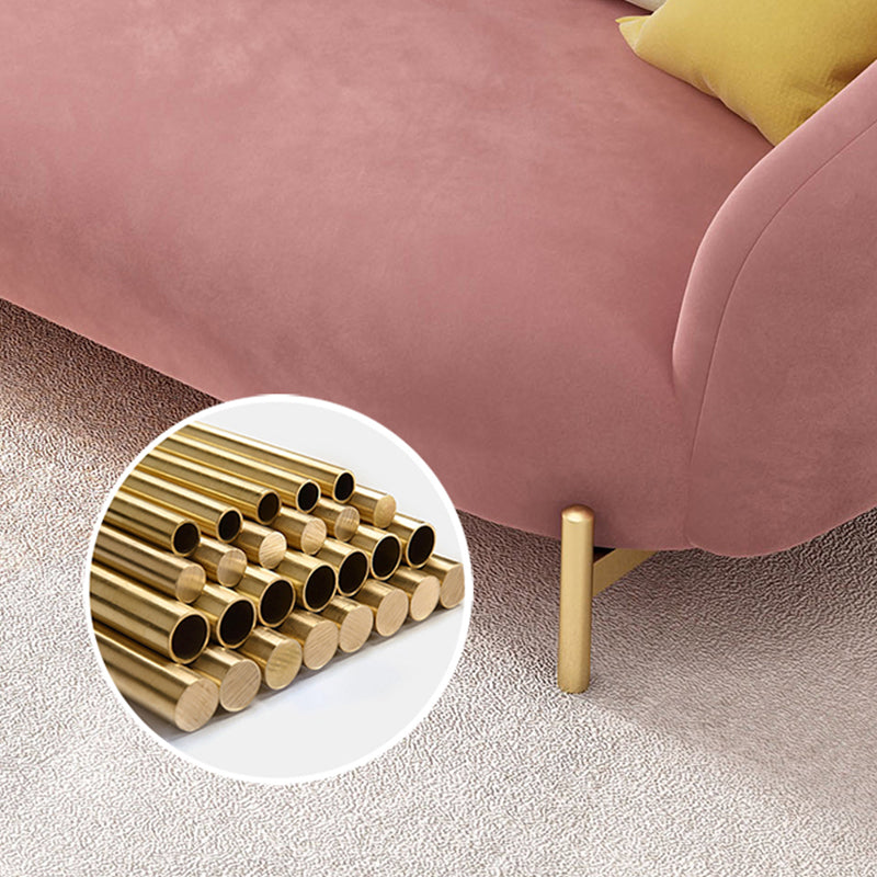Contemporary Velvet Sofa Flared Arm Standard Sofa for Living Room