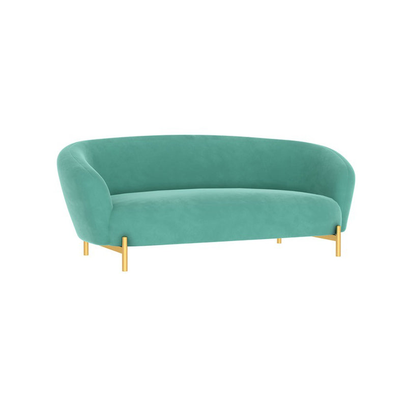 Contemporary Velvet Sofa Flared Arm Standard Sofa for Living Room
