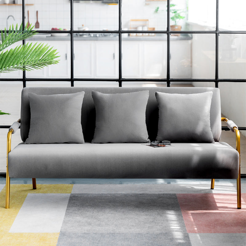 28.35" High Velvet 3-seater Sofa with Square Arm for Apartment