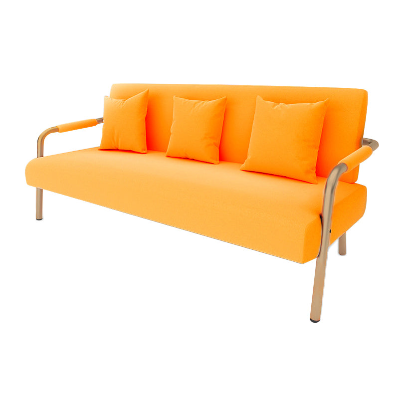 28.35" High Velvet 3-seater Sofa with Square Arm for Apartment