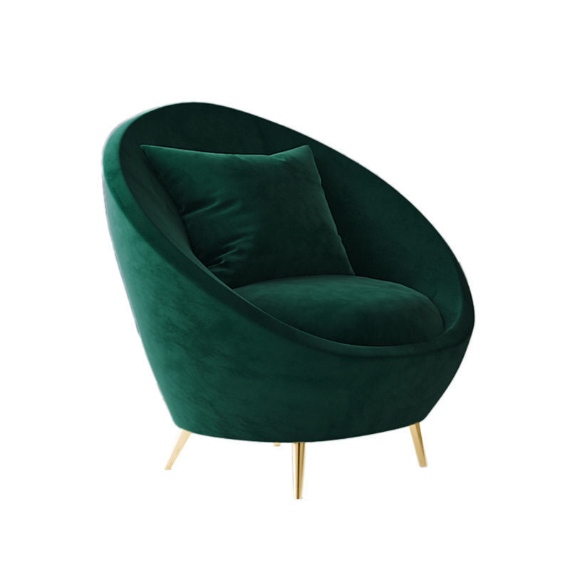 Sloped Arm Curved Sofa ,Wool Contemporary 38.19" W Sofa for Apartment