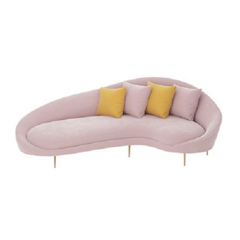 Sloped Arm Curved Sofa ,Wool Contemporary 38.19" W Sofa for Apartment