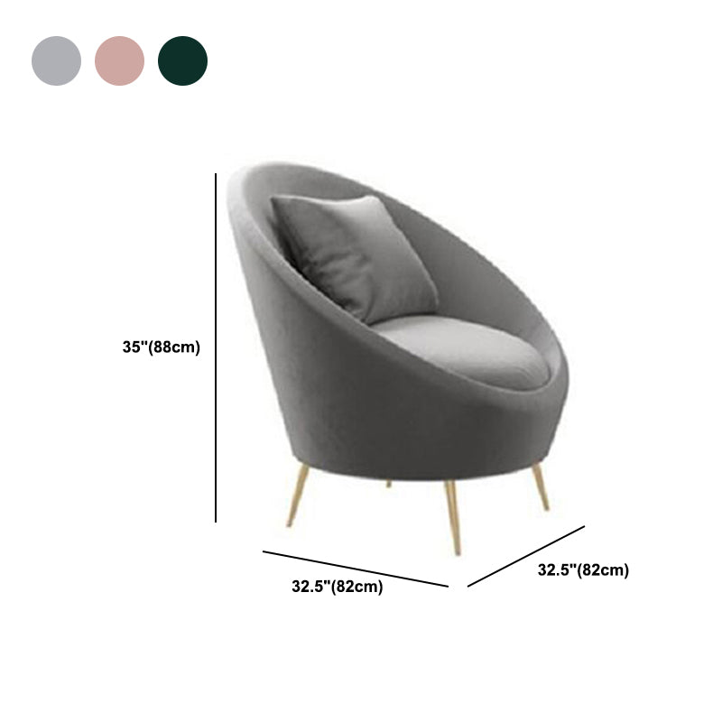 Sloped Arm Curved Sofa ,Wool Contemporary 38.19" W Sofa for Apartment