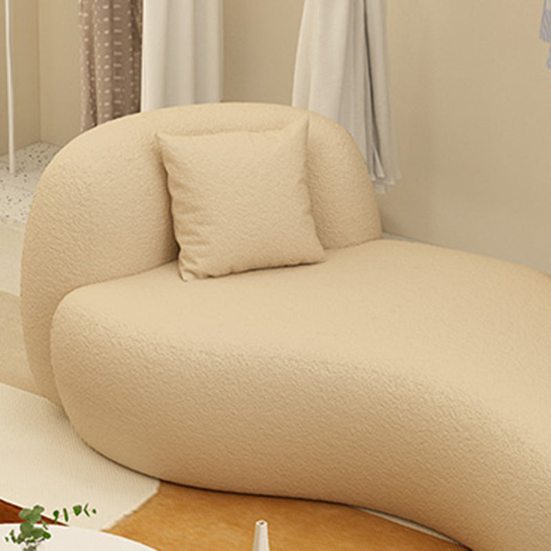 Wool Recessed Arm Sofa Curved Sofa 29.53" High for Living Room