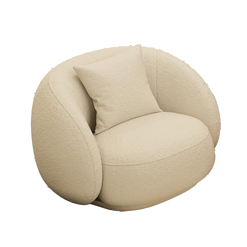 Wool Recessed Arm Sofa Curved Sofa 29.53" High for Living Room