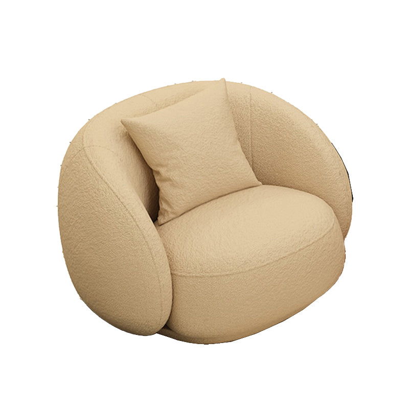 Wool Recessed Arm Sofa Curved Sofa 29.53" High for Living Room