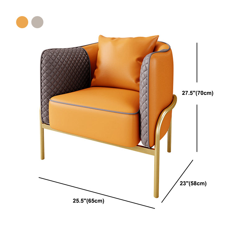 Modern Faux Leather Sofa with Pillow Back for Living Room Sofa