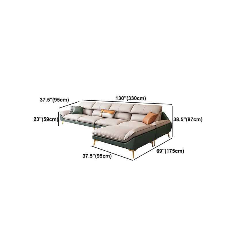 38.18" Tall Faux leather Contemporary Sectional Stain-Resistant Sectional