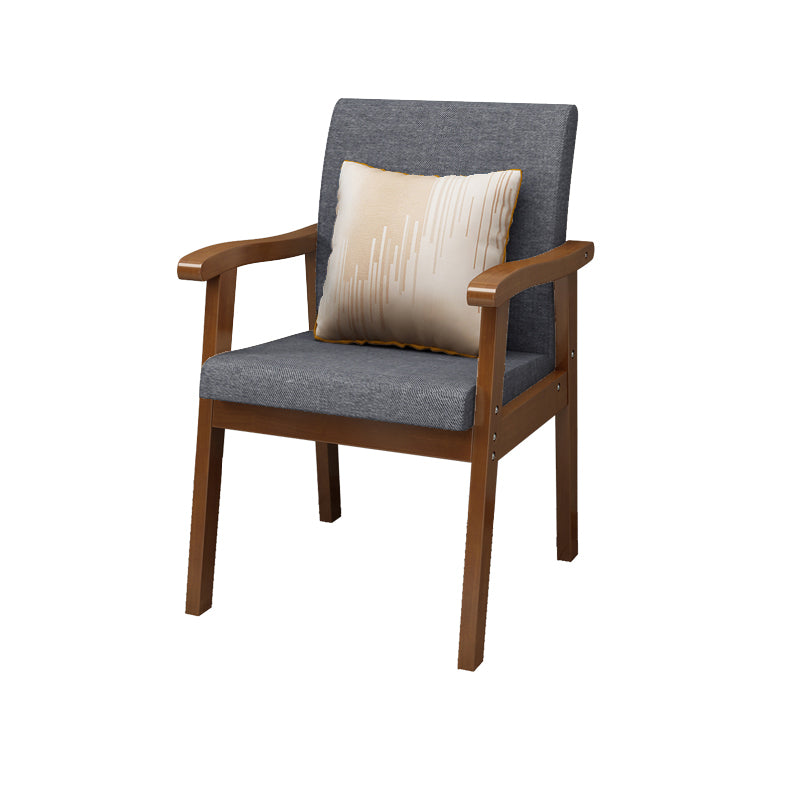 Nordic Style Wood Armrest Cushion Back Solid Wood Frame Arm Chair