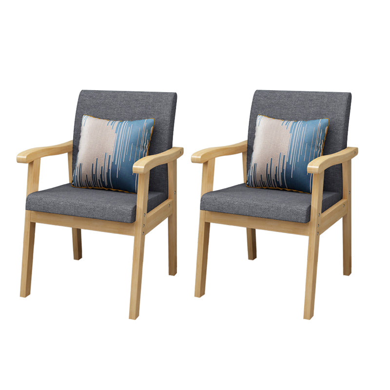 Nordic Style Wood Armrest Cushion Back Solid Wood Frame Arm Chair
