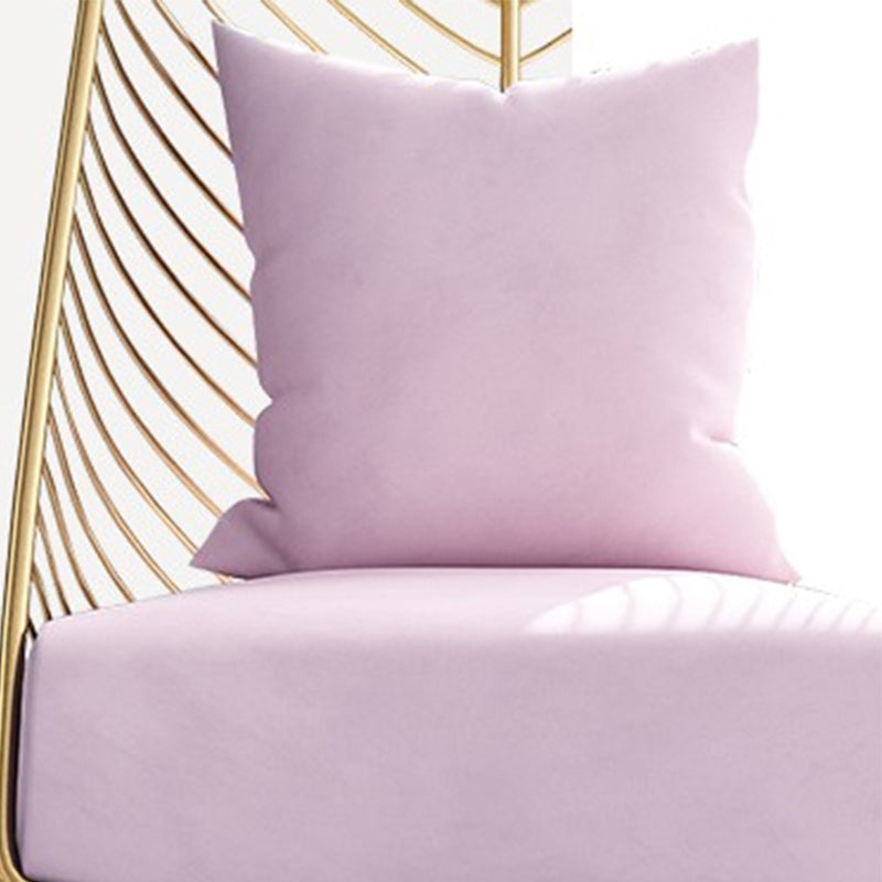 Glam Style Armless Gold Metal Chair with Parsons Chair Pillow