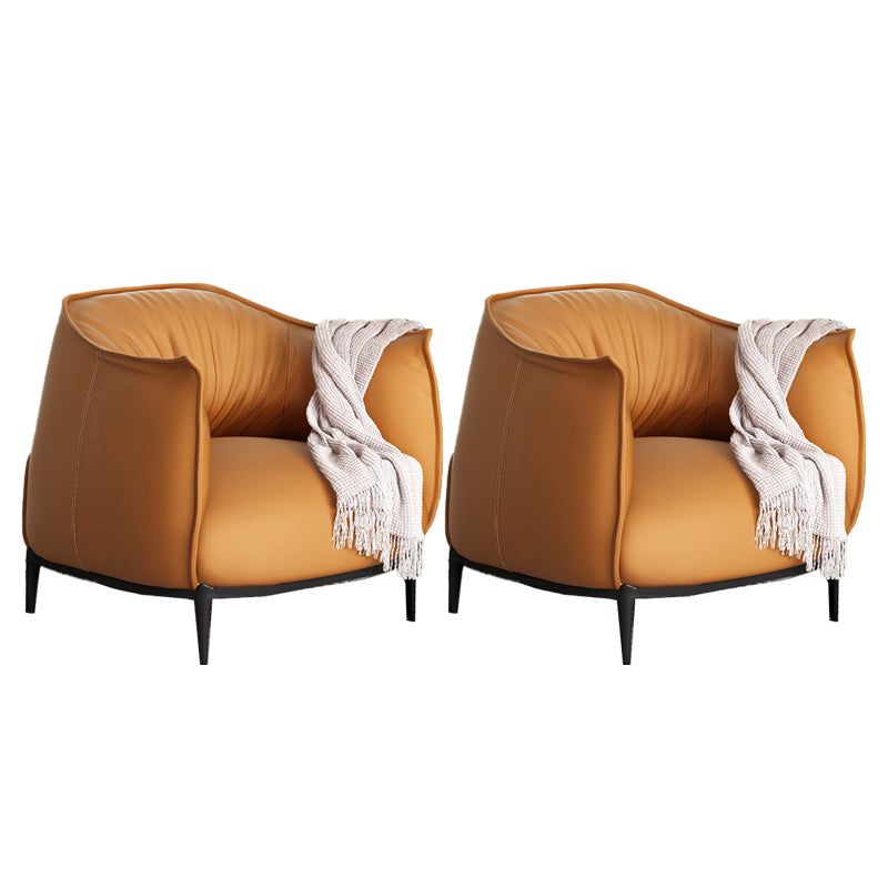 Contemporary 33.46"Wide Faux Leather Fixed Back Sponge Arm Chair