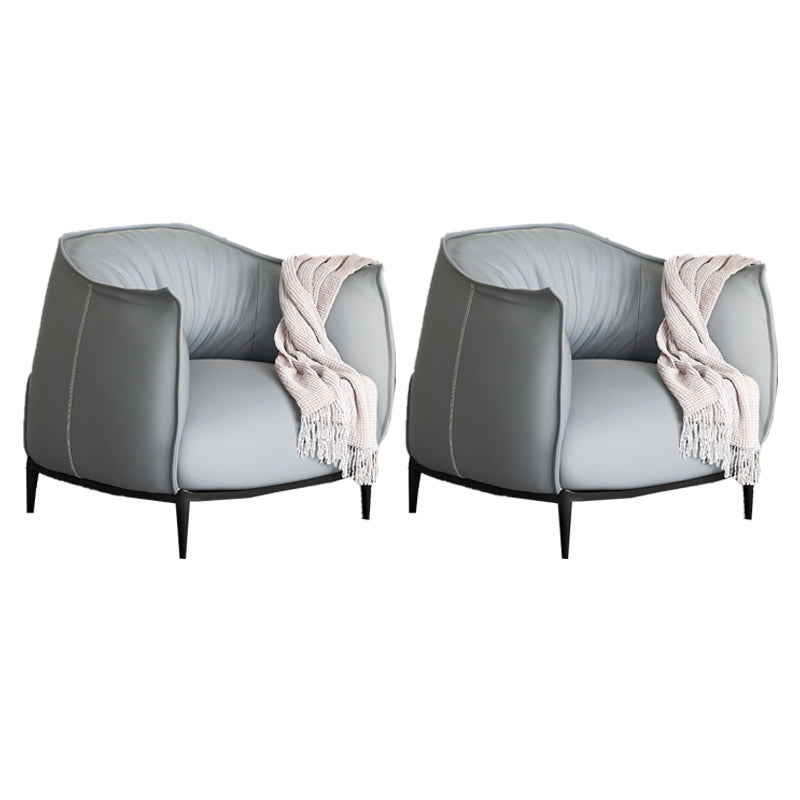 Contemporary 33.46"Wide Faux Leather Fixed Back Sponge Arm Chair