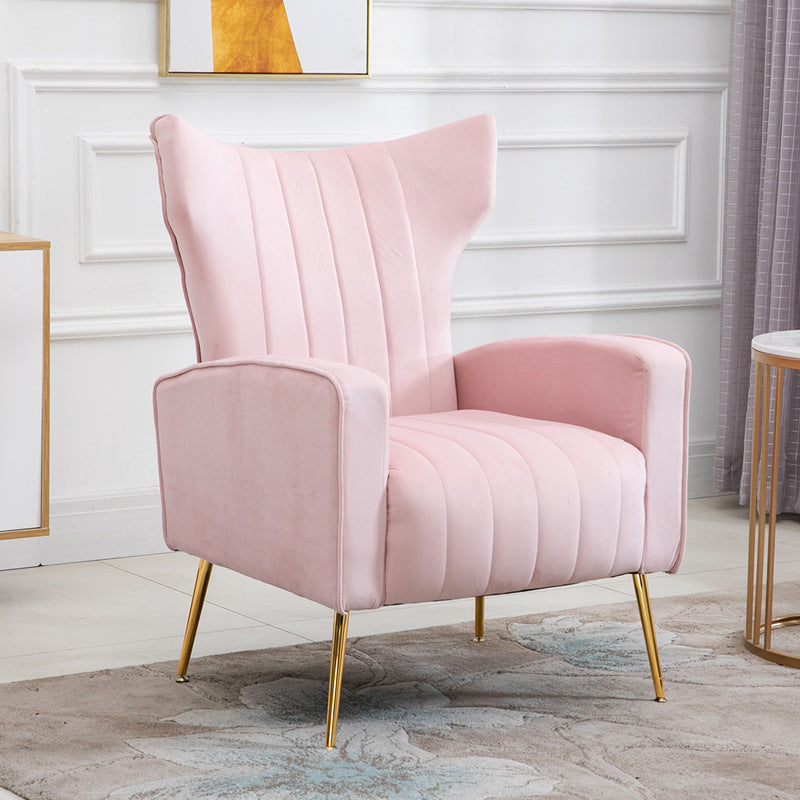 Scandinavian 30"Wide Sewn Pillow Back Square Arm Wingback Chair