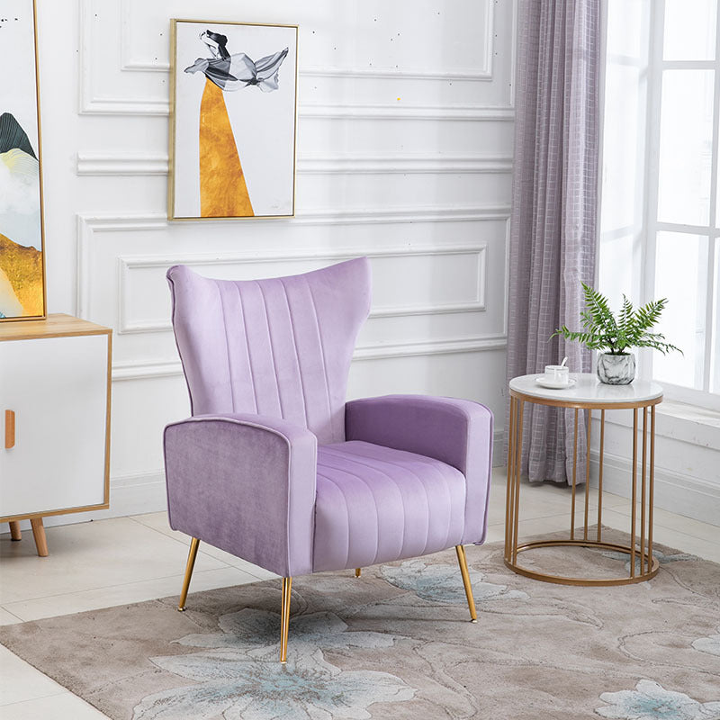 Scandinavian 30"Wide Sewn Pillow Back Square Arm Wingback Chair