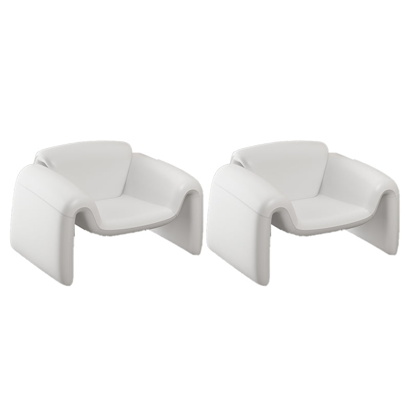 Modern Style Leather Handrail Sledge Base Fixed Back ARM Chair