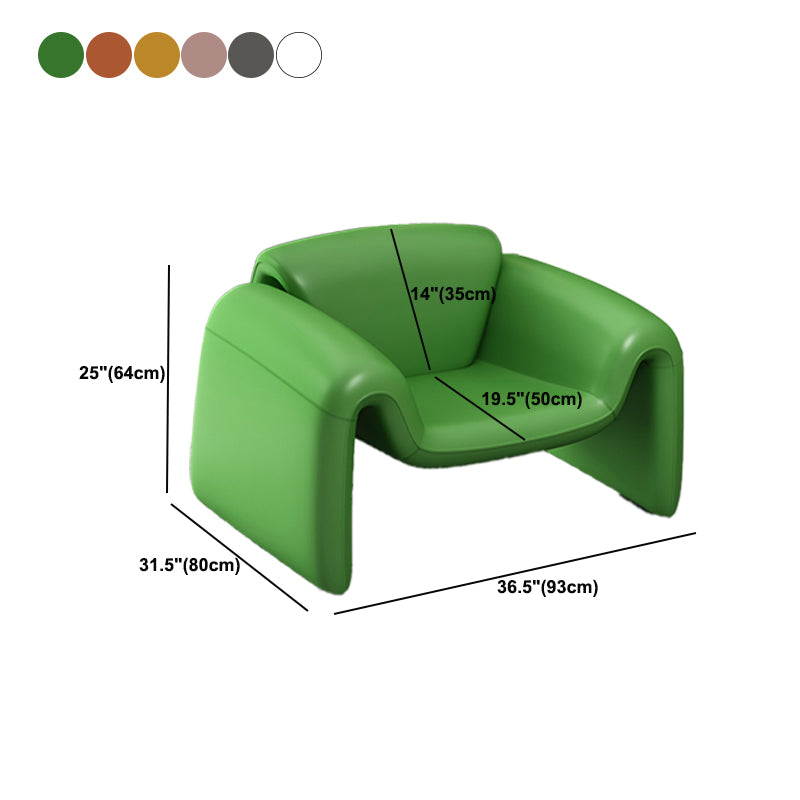 Modern Style Leather Handrail Sledge Base Fixed Back ARM Chair