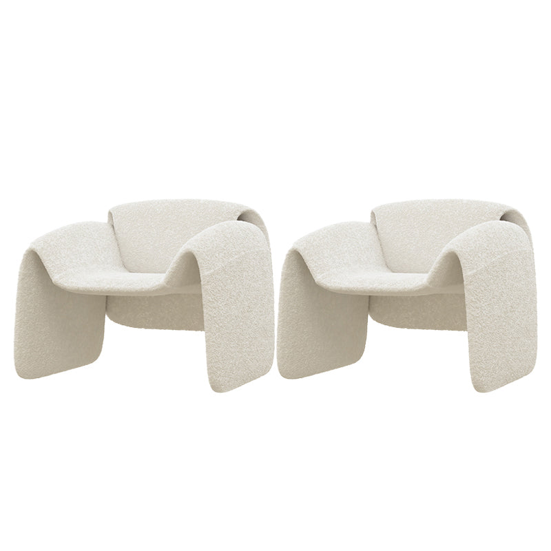 Modern Round Arms Barrel Chair Fixed Back Barrel Accent Chair for Bedroom