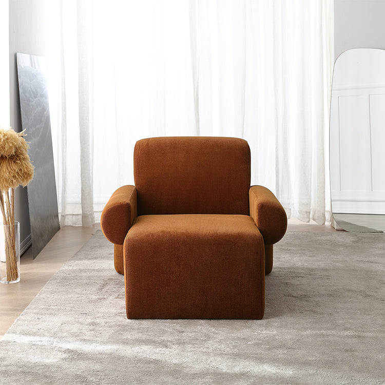 Nordic Style Fabric Armrest Fixed Backrest Abstract Arm Chair