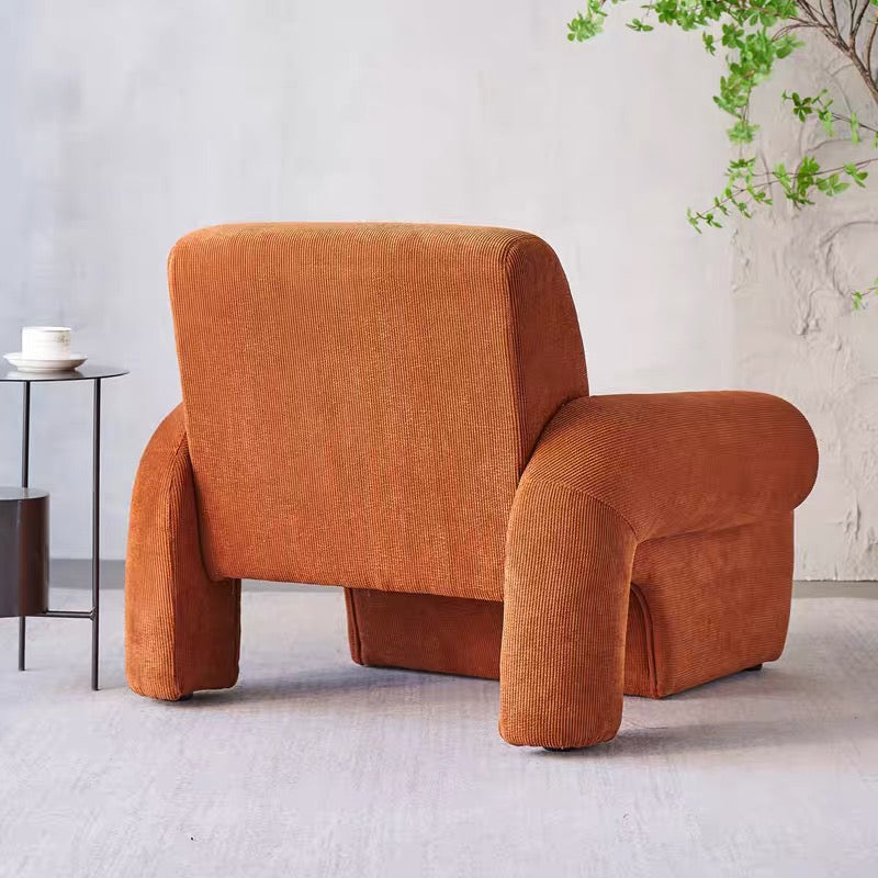 Nordic Style Fabric Armrest Fixed Backrest Abstract Arm Chair