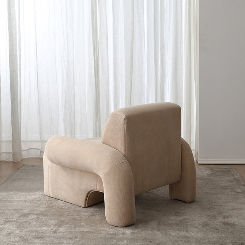 Nordic Style Fabric Armrest Fixed Backrest Abstract Arm Chair