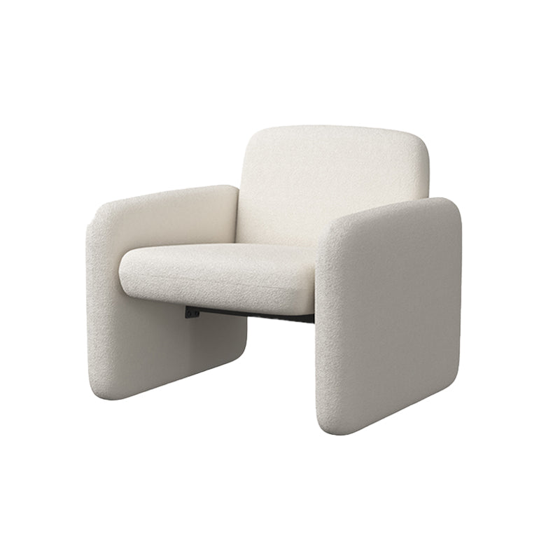 Nordic Style Cloth Handrails Fixed Backrest Square Armrest Sledge Base Arm Chair