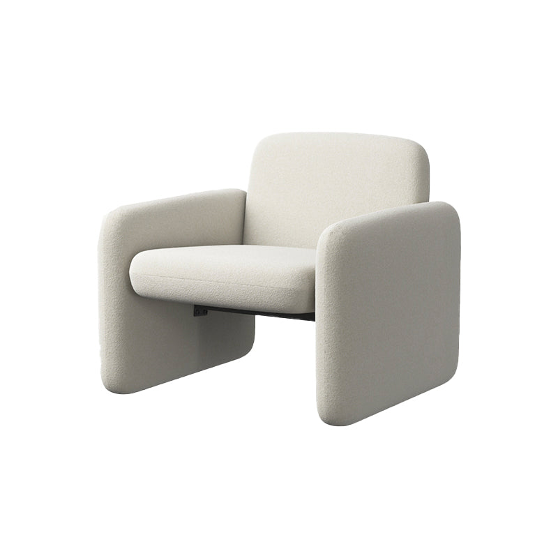 Nordic Style Cloth Handrails Fixed Backrest Square Armrest Sledge Base Arm Chair