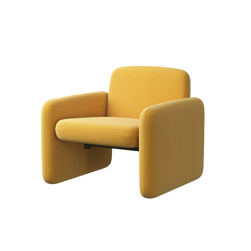Nordic Style Cloth Handrails Fixed Backrest Square Armrest Sledge Base Arm Chair