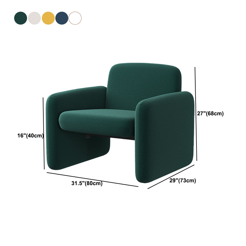Nordic Style Cloth Handrails Fixed Backrest Square Armrest Sledge Base Arm Chair