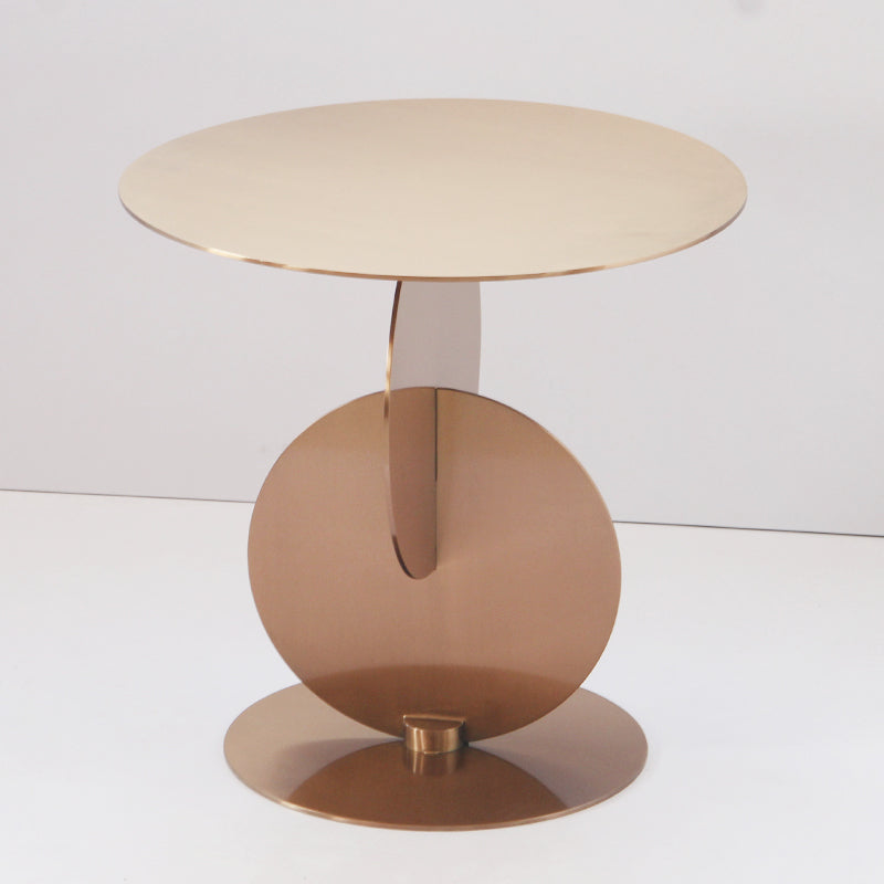 Medieval Modern Style Pedestal Base Design Circular Metal Side Table