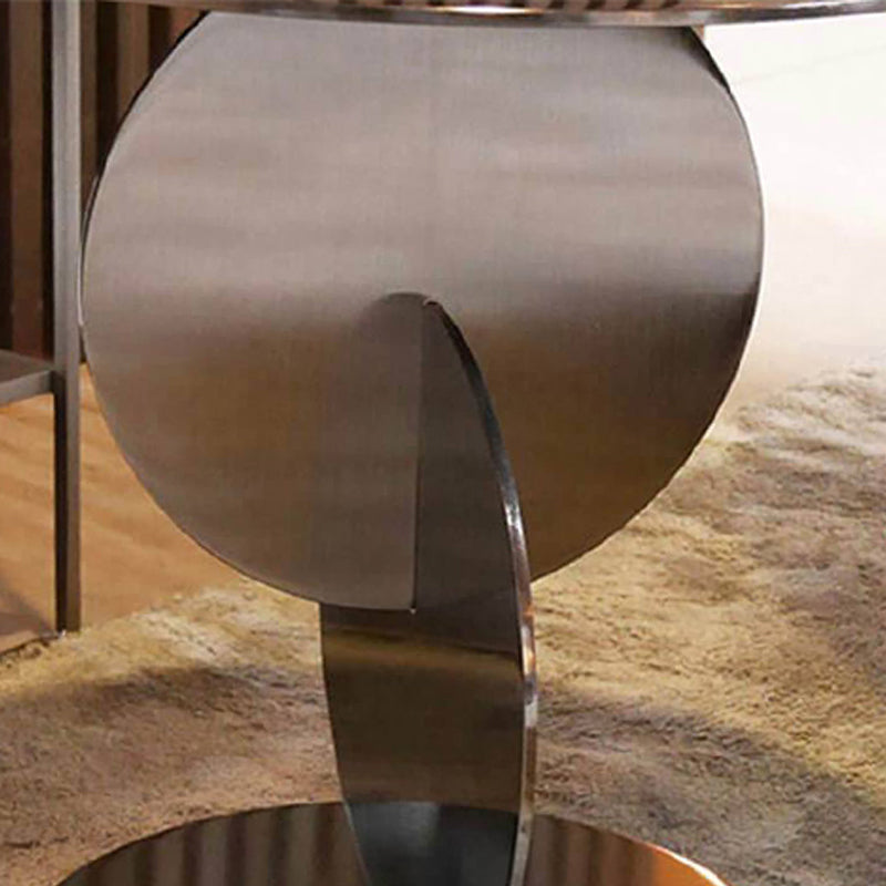 Medieval Modern Style Pedestal Base Design Circular Metal Side Table