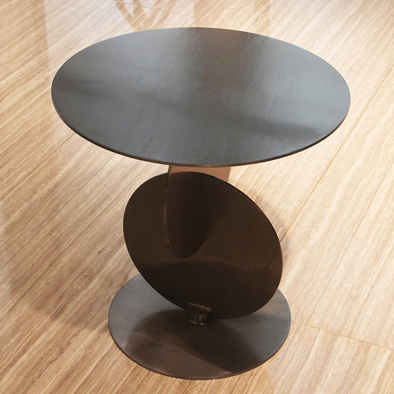 Medieval Modern Style Pedestal Base Design Circular Metal Side Table