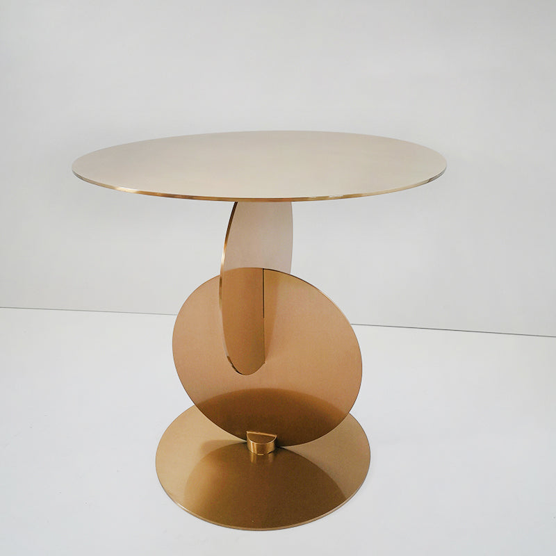 Medieval Modern Style Pedestal Base Design Circular Metal Side Table