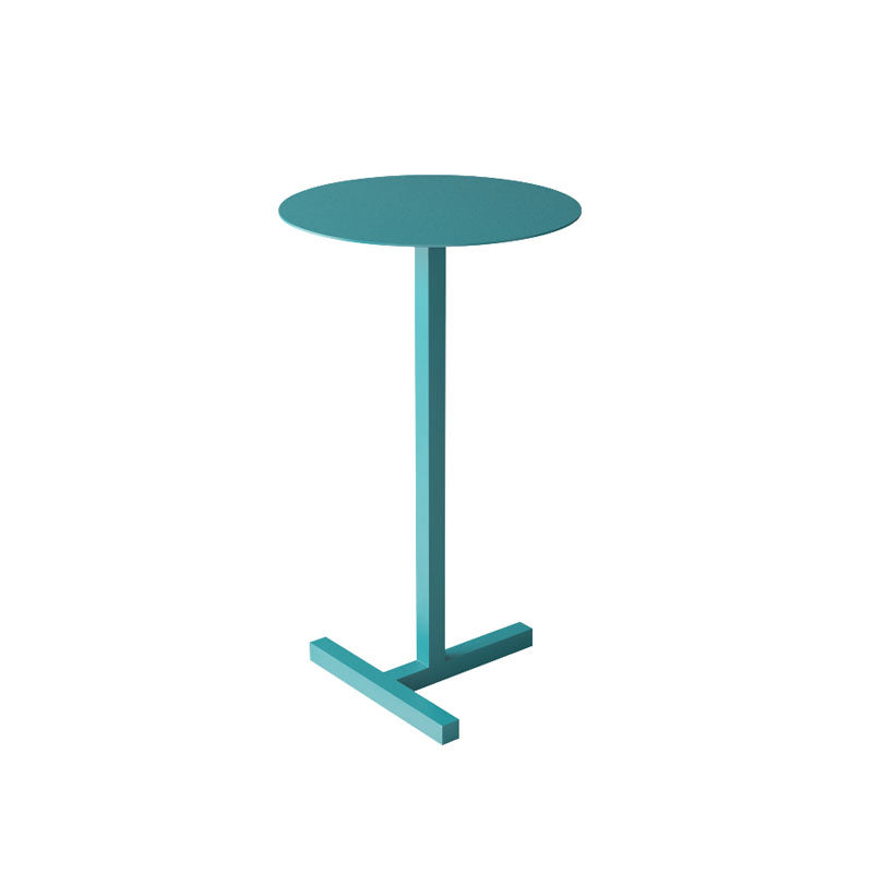 Round Abstract Base Design Metal Side Table Medieval Modern Style