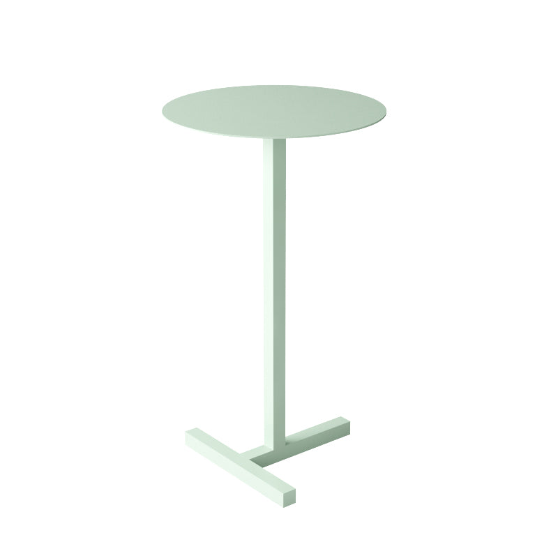 Round Abstract Base Design Metal Side Table Medieval Modern Style
