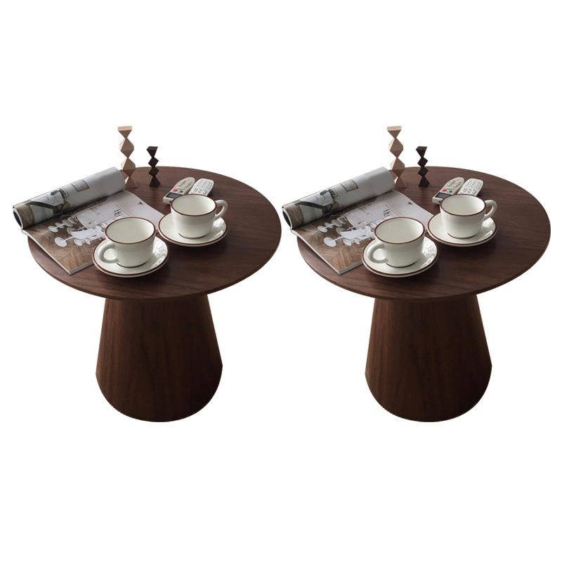 Contemporary Style Side End Table Pedestal Wooden Round Sofa Side Accent Table