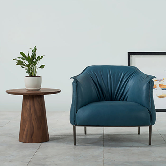 Contemporary Style Side End Table Pedestal Wooden Round Sofa Side Accent Table