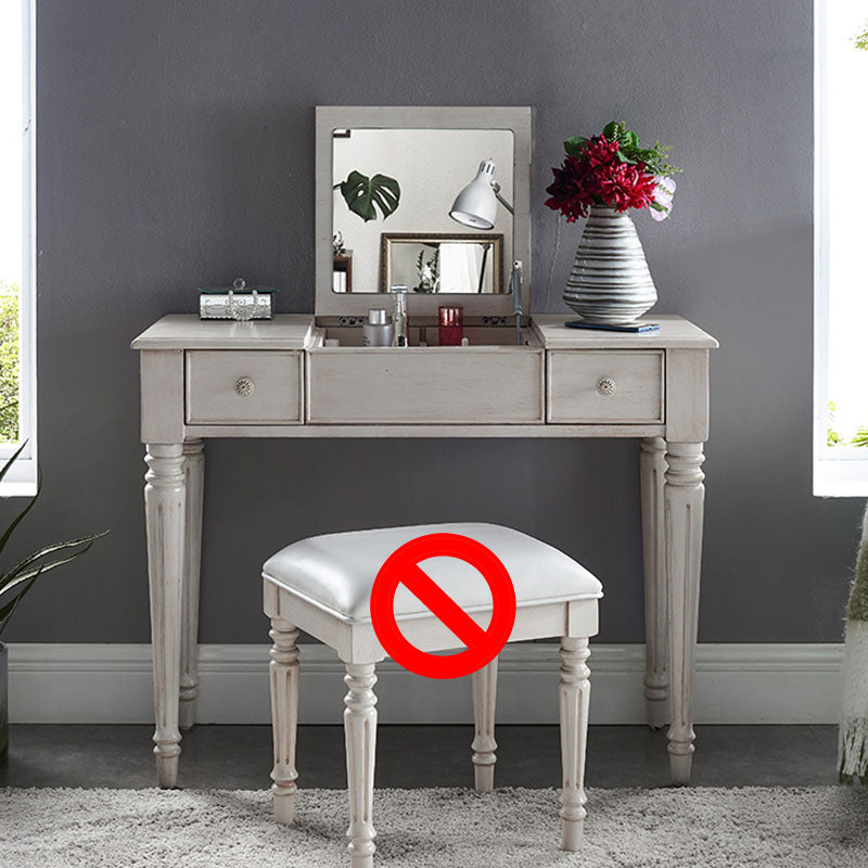 Traditional Vanity Dressing Table Solid Wood 2-Drawer Makeup Vanity Desk