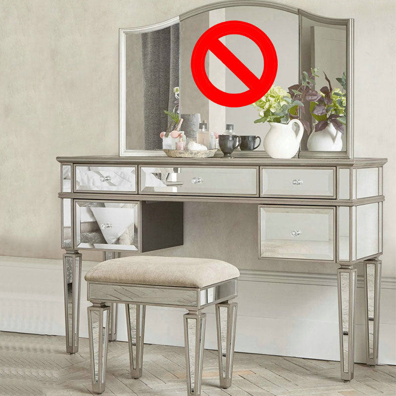 Solid Wood Vanity Dressing Table Set Contemporary Makeup Counter with Drawers