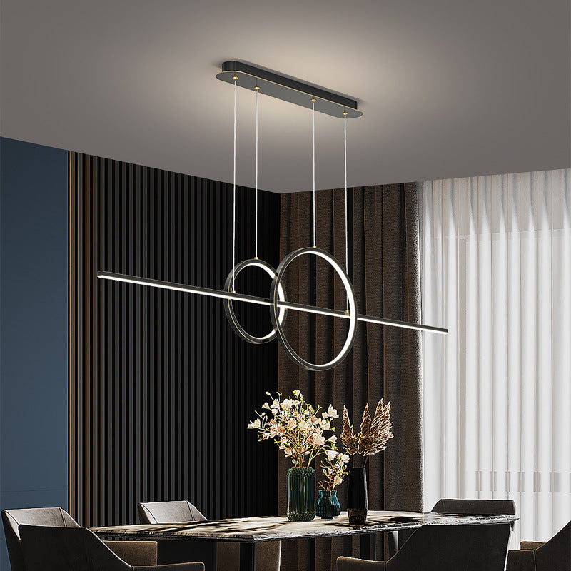 Metal 3-Light Pendant Light in Modern Minimalist Linear LED Silicone Island Light