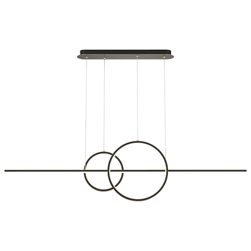 Metal 3-Light Pendant Light in Modern Minimalist Linear LED Silicone Island Light