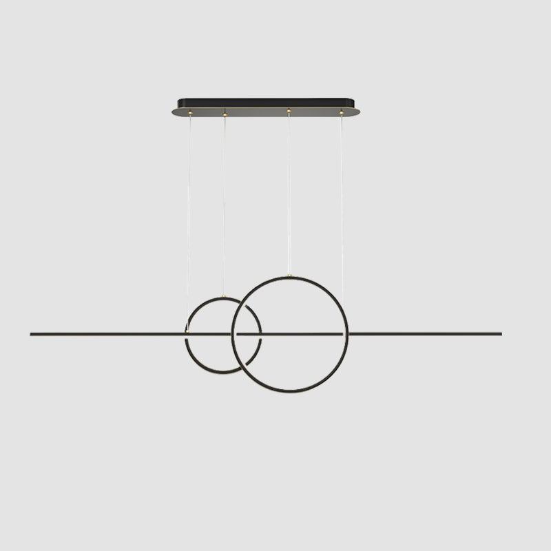 Metal 3-Light Pendant Light in Modern Minimalist Linear LED Silicone Island Light
