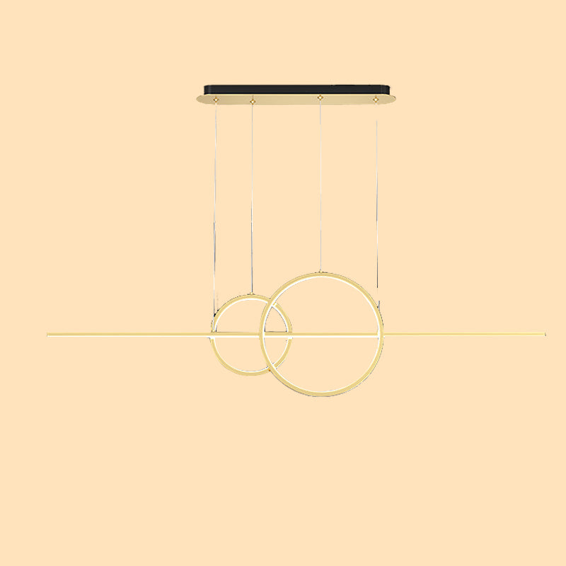 Metal 3-Light Pendant Light in Modern Minimalist Linear LED Silicone Island Light