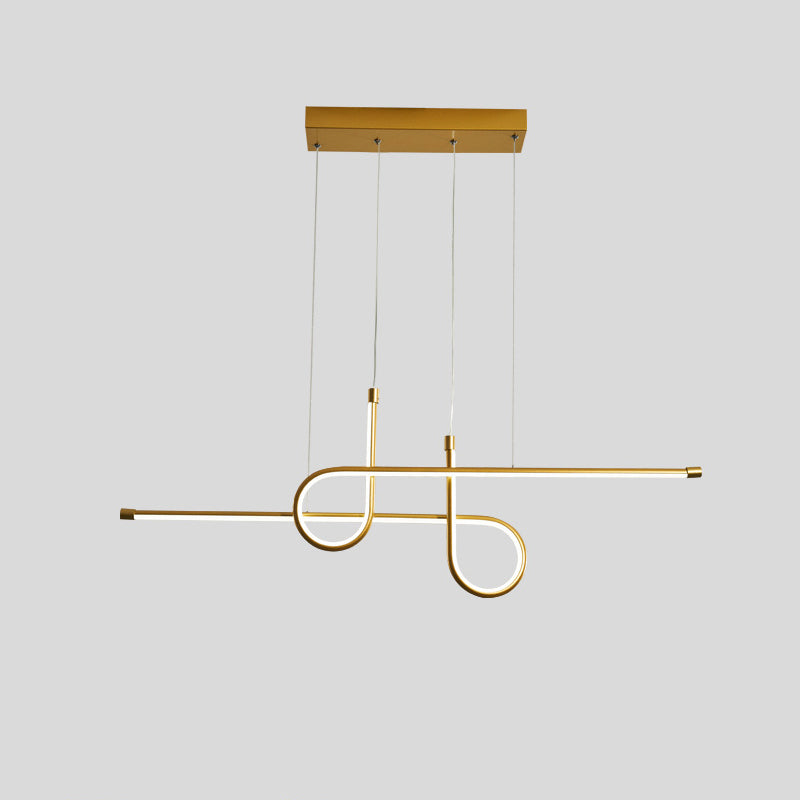 Modern Simplicity LED Island Light Linear 2-Light Pendant Light with Silicone Shade