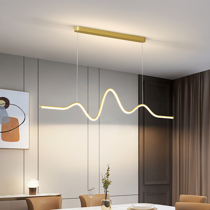 Modern Minimalist Acrylic Island Light Linear 1-Light Hanging Lamp for Dining Room
