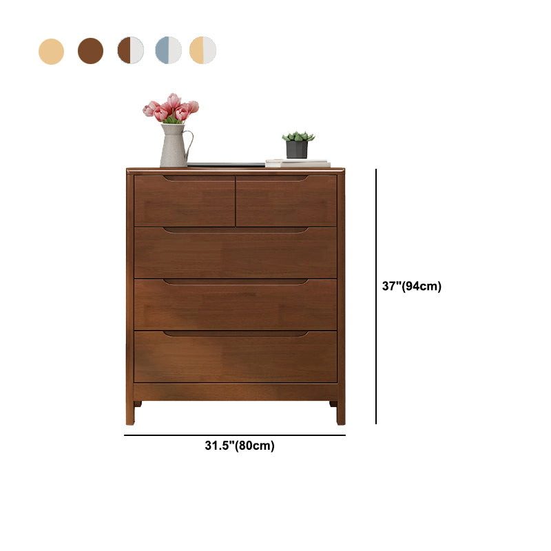 16" W Chest Rubber Wood Storage Chest Dresser with Drawers for Bedroom