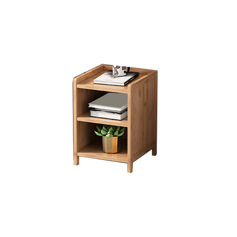 Bamboo Bed Nightstand 16 Inch H Modern Open Storage Nightstand with Legs