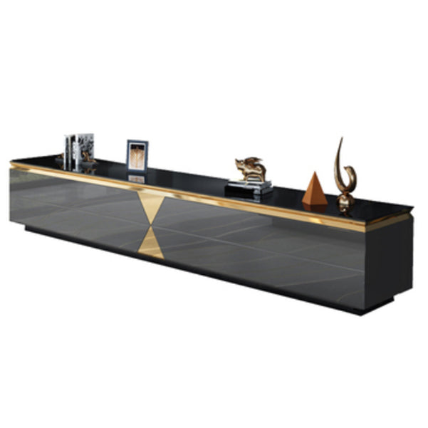 Glass and Engineered Wood TV Console Glam TV Media Stand with Drawers